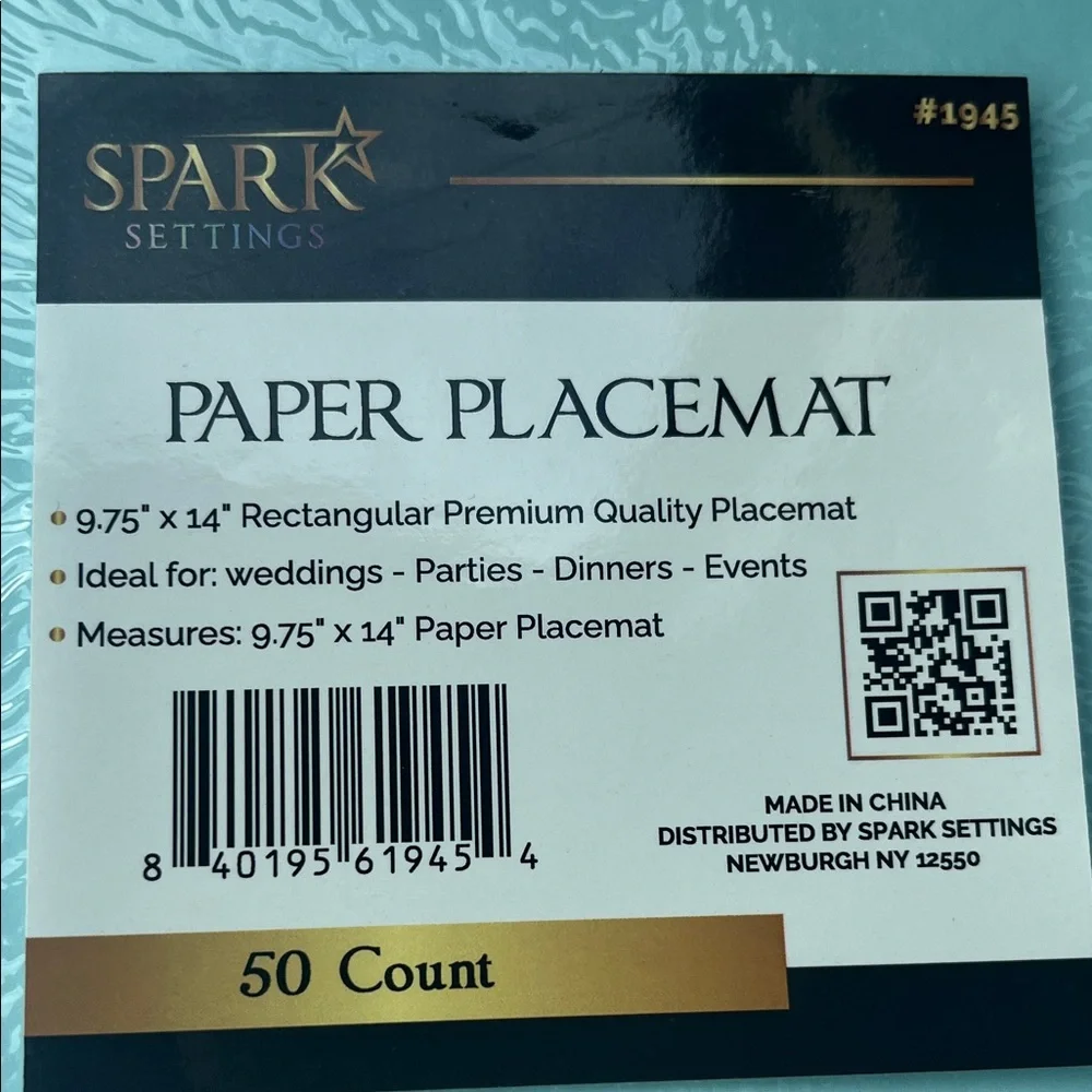 Set of 50 rectangular paper placemats